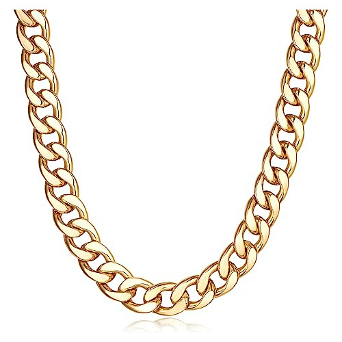 Collar Cadena Gruesa Oro Plata Para Hombre Mujer