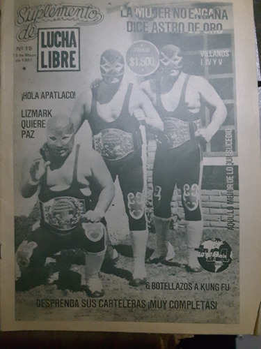 Revista Suplemento De Lucha Libre  Portada Los Villanos