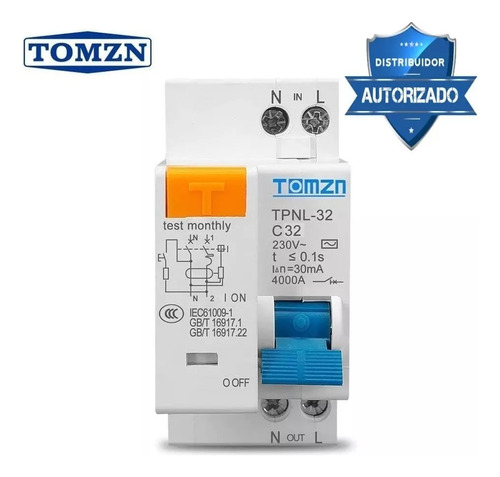 Interruptor Disyuntor Diferencial Electrico Corriente Switch