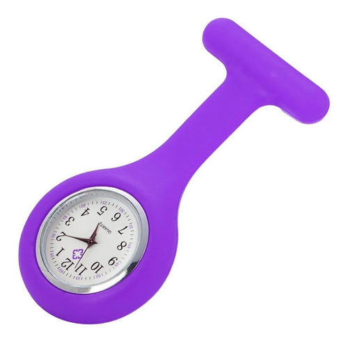 Relógio Lapela Roxo Saúde Enfermagem Medico Broche Bolso 