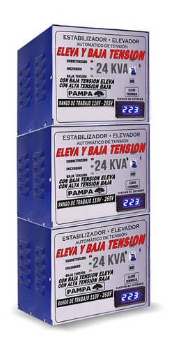 Elevador Estabilizador Tensión Trifásico 72 Kva 110v-265v Color Azul y blanco