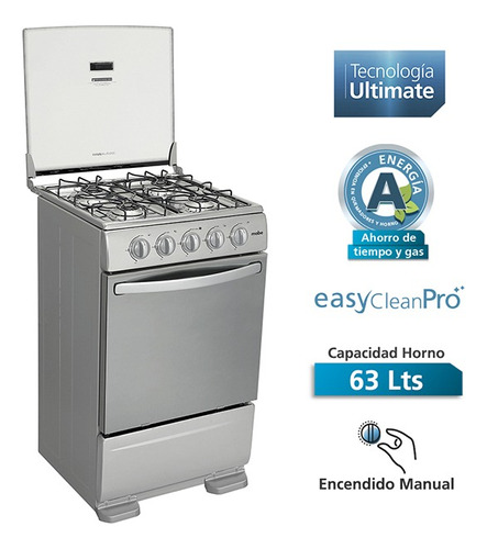 Cocina A Gas Mabe Tx5110p0 4 Quemadores Color Gris