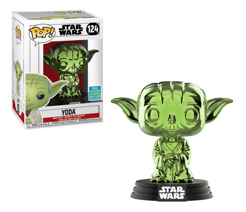 Funko Pop Star Wars Yoda #124 Cromado Verde Exclusivo