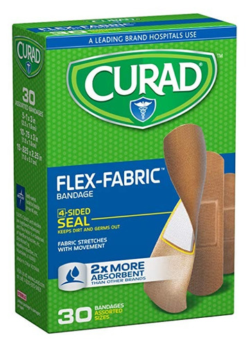 Curad Flex-tela Vendajes, Tamaños Surtidos, 30 Count