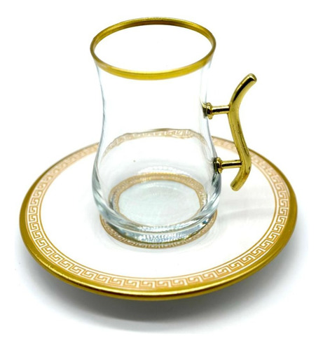 Taza / Vaso De Té Vidrio Y Cerámica Vip - Turkish Bazar