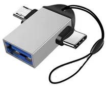 Comprar Adaptador Otg 2 En 1 Micro Usb - Usb C Macho A Usb Hembra