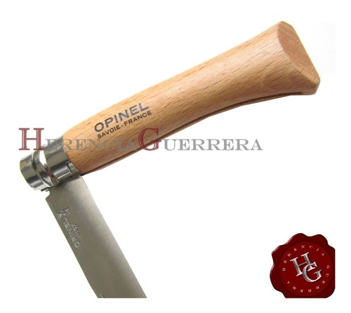 Imagen 3 de 7 de Cortapluma Navaja Opinel Inoxidable Hoja 7 Cm Haya Camping
