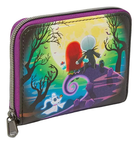 Loungefly The Nightmare Before Christmas Jack Cartera Billet Color Negro Diseño De La Tela Liso
