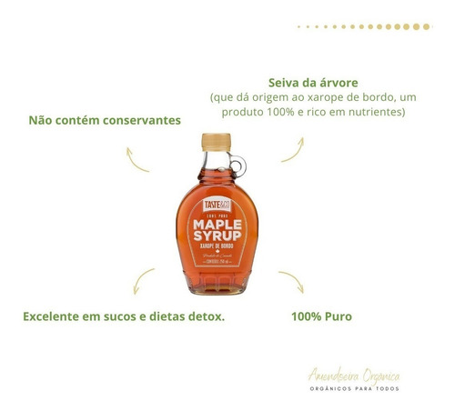 Imagem 2 de 5 de 5x Xarope De Bordo Taste&co Maple Syrup 250ml