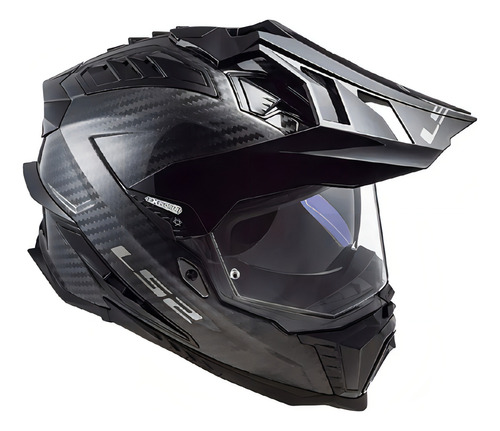 Casco LS2 MX701 Explorer Carbon negro matte, tamaño 58 M para motocross