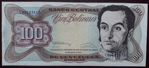 Venezuela Billete De 100 Bolívares Año 1992.