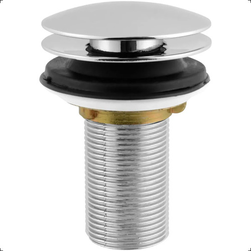 Válvula Click 7/8 Metal Inox Para Cuba Pia Banheiro Lavatorio Lavabo Prateado Cromado Brilhante Aromatec