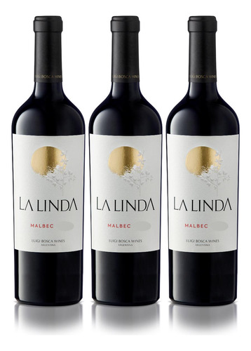 La Linda Malbec Vino Tinto 750ml Pack X3 Fullescabio Oferta*