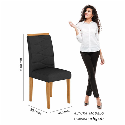 Mesa Com 6 Cadeiras 1,60 Vicenza Cin/off White/pret - M.a Cor Cinamomo/off White/preto 06