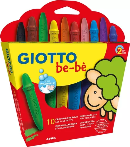 Crayones Giotto Bebe *10 Colores No Toxicos Lavable V Crespo