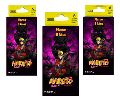 Naruto Lapices De Colores Personalizados X10    