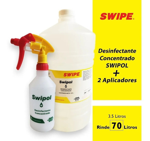 Desinfectante Concentrado Swipol Swipe 3.5l +2 Aplicadores