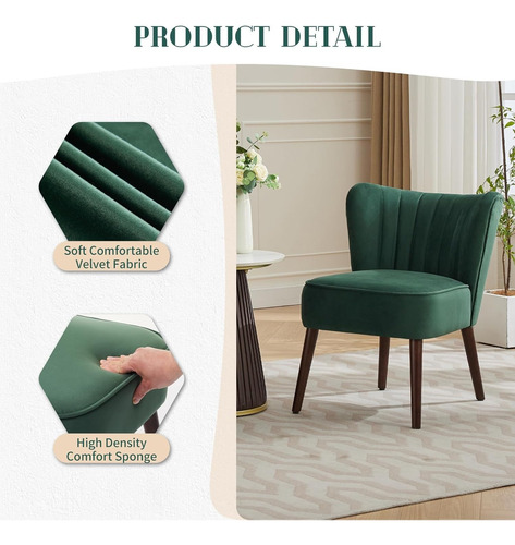 Sillón Sofá Individual Elegant Terciopelo Velvet Mueble Sala Verde Terciopelo