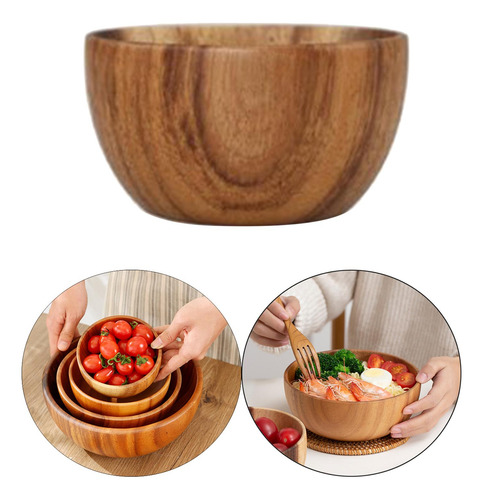 5 Ensaladera De Madera Redonda Cocina Mezcla De Los 8x6cm