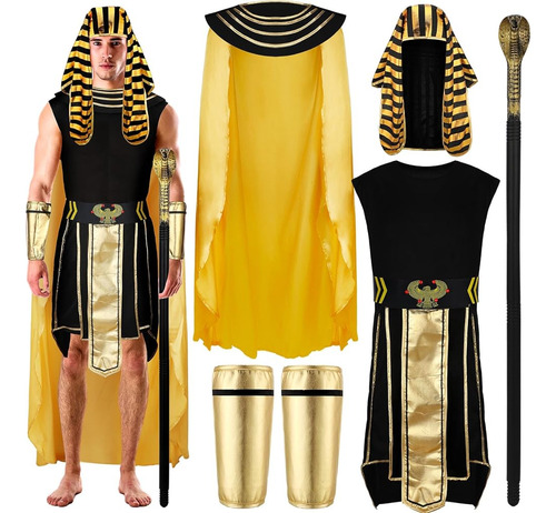 6 Piezas De Halloween Disfraz De Faraón Egipcio Adulto Para 