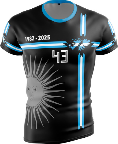 Camiseta Malvinas Argentinas Bandera 2 De Abril 1982 Negra