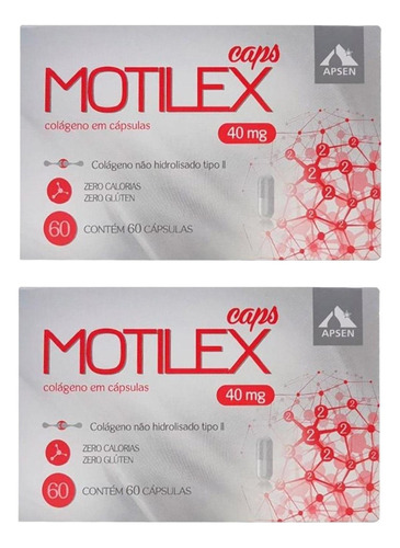 Kit 2 Caixas Motilex Colágeno Tipo Ii 40mg Com 60 Cápsulas