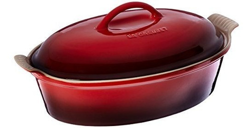 Le Creuset Stoneware 4quart Covered Oval Casserole Cerise Ch