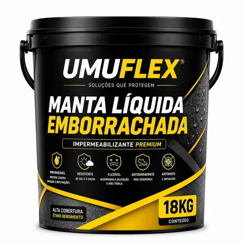 Manta Liquida Emborrachada Impermeabilizante Paredes Telhado Laje Chumbo