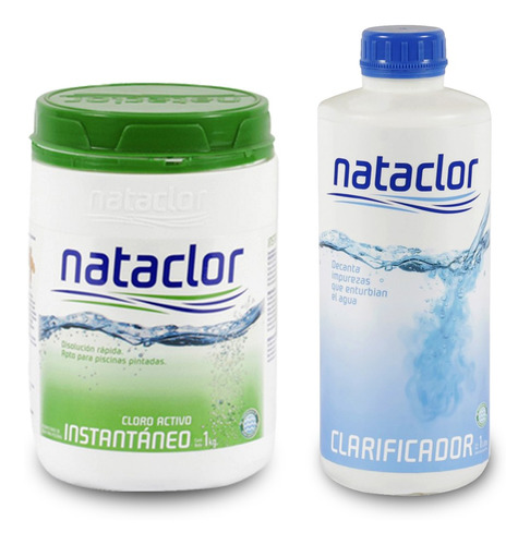 Cloro Instantáneo 1kg + Clarificador 1lt Nataclor