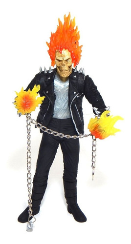 Figura Ghost Rider Fire Con Cadena Y Luz Led De 26cm