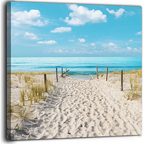 Bathroom Use Beach Seascape Blue Sea Canvas Print Wall ...