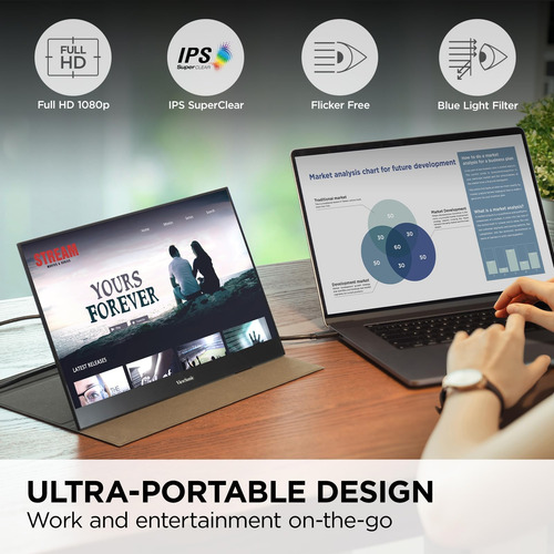 Viewsonic Vxinch 1080p Fhd Monitor Ips Led Portátil Con 26 V