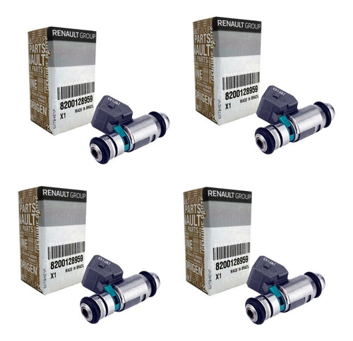Imagen 2 de 6 de Kit X 4 Inyector Renault K4m Clio Kangoo 1.6 16v
