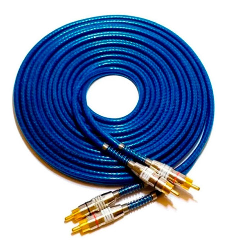 Cabo Rca Prime 5mm Azul 5m 100% Cobre Svart Techone