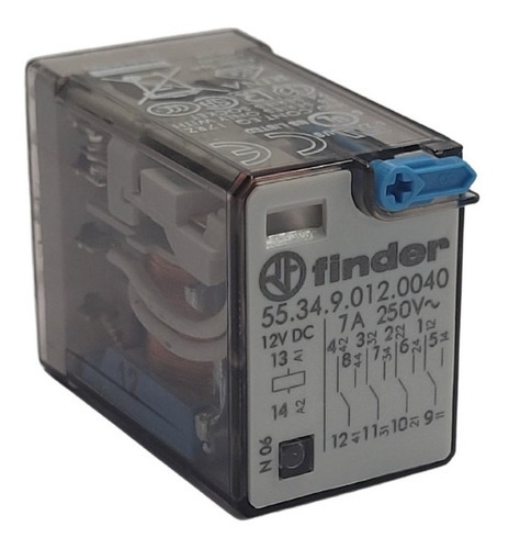 Relé Electromagnético Finder Mod.5534 De 4 Inversores 12vdc