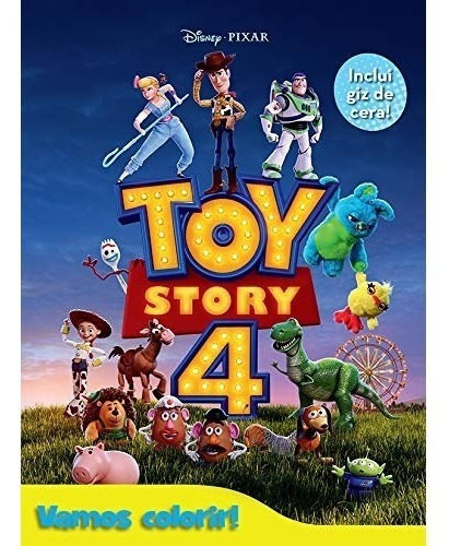 Livro Disney - Vamos Colorir - Toy Story 4 Com Giz De Cera