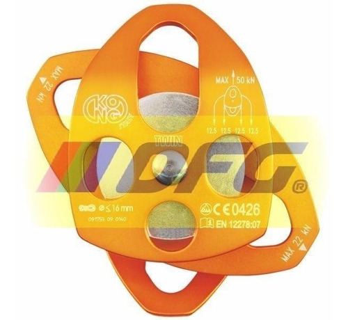 Imagen 3 de 4 de Polea Kong Doble 50kn Soga Hasta 16mm