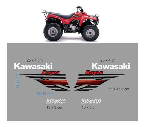 Imagen 1 de 2 de Adhesivos Cuatriciclo Kawasaki Bayou 250