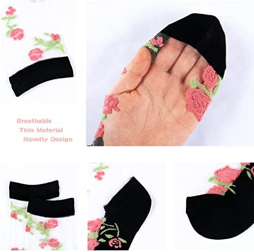 Calcetines Transparentes Negros Para Mujer Y Niña, Calcetine