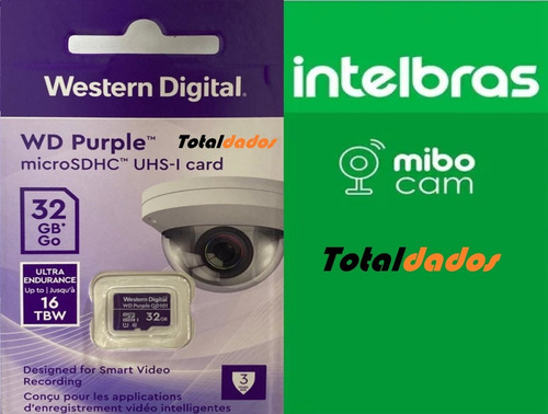 Imagem 1 de 7 de Cartão Micro Sd 32gb 16tbw Intelbras Classe 10 Industrial