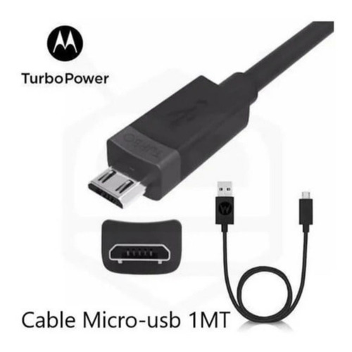 Imagen 3 de 4 de Cable Motorola Original Tipo Usb Micro (v8) 1mt
