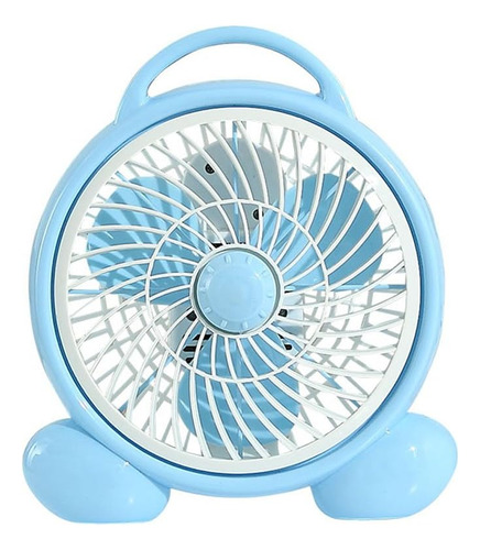 Ventilador De Escritorio Portátil De 2 Velocidades Color Azul Para Mesa O Escritorio