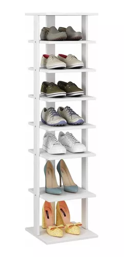 HOMEFORT - Zapatera de madera de 7 niveles tipo torre, ideal como  organizador vertical de zapatos para el recibidor.