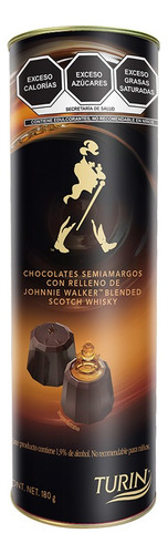 Chocolates Turín Semiamargos Johnnie Walker Tubo De 180 G