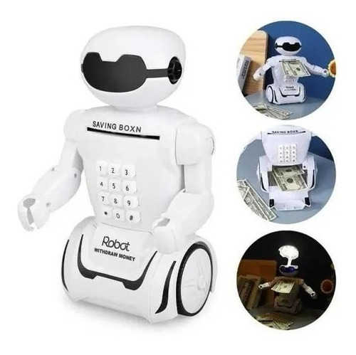 Alcancía Robot Caja Fuerte Con Lampara Para Niños