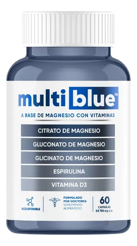 comprar Multiblue Magnesio Con Vitaminas Fortalece Huesos 60caps Sabor Sin Sabor