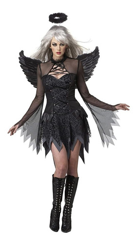 Disfraces De California Fallen Angel Dress, Negro, Mediano