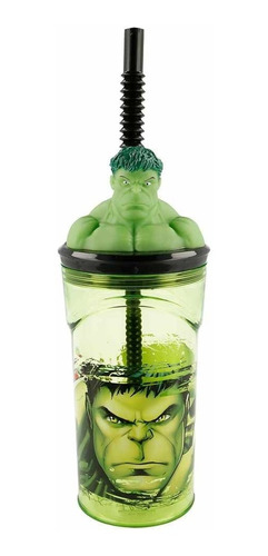 Vaso Infantil Increible Hulk Estatuilla 3d Figura C/ Pajita