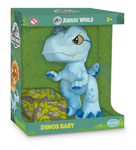 Imagem 2 de 10 de Jurassic World Velociraptor Blue Dinos Baby Azul Articulado