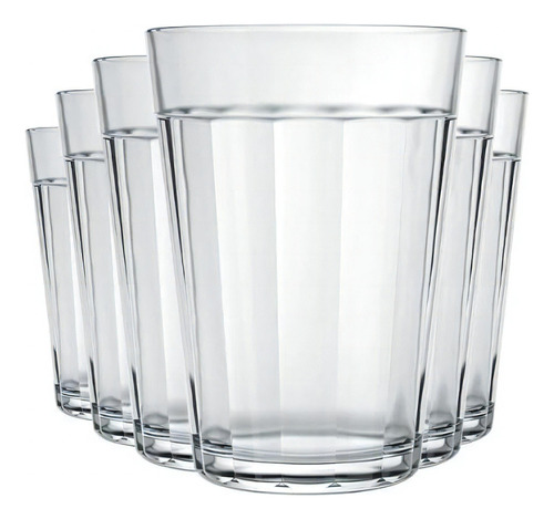 Set de 12 vasos tradicionales americanos de cristal Nadir, 190 ml